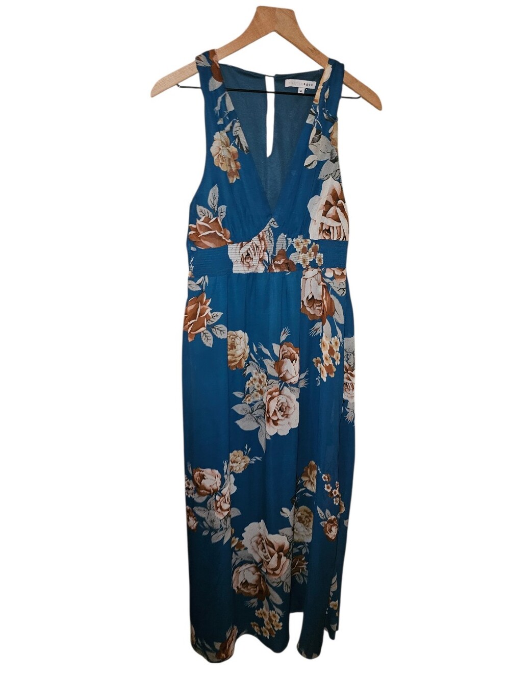 BALTIC BORN Teal Floral Sleeveless Maxi Dress - XL